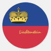 Sticker Rond Drapeau du Liechtenstein patriotes, vacances / spo (Devant)