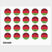 Sticker Rond drapeau du Malawi (Feuille)