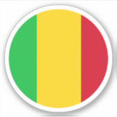 Sticker rond drapeau du Mali (Devant)