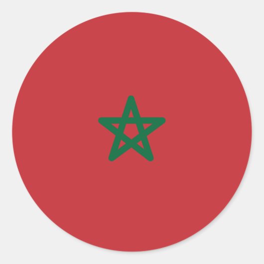 Sticker Rond Drapeau du Maroc (Devant)