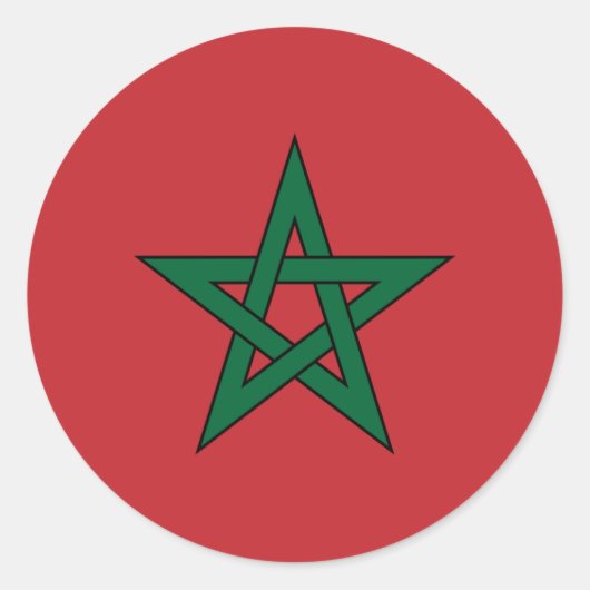 Sticker Rond Drapeau du Maroc (Devant)