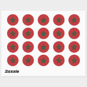 Sticker Rond Drapeau du Maroc (Feuille)