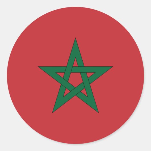 Sticker Rond Drapeau du Maroc (Devant)
