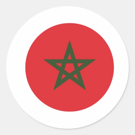 Sticker Rond Drapeau du Maroc, Drapeau du Maroc (Devant)