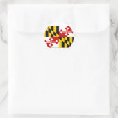 Sticker Rond Drapeau du Maryland des États-Unis (Sac)