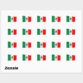 Sticker Rond Drapeau du Mexique (Feuille)