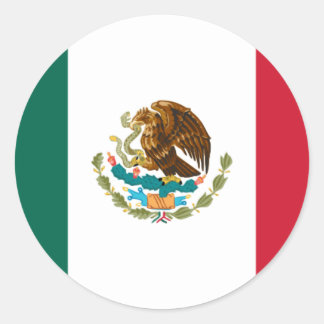 Sticker Rond Drapeau du Mexique