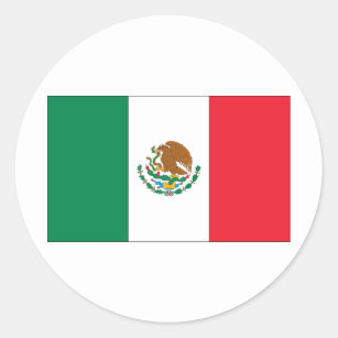 Sticker Rond Drapeau du Mexique