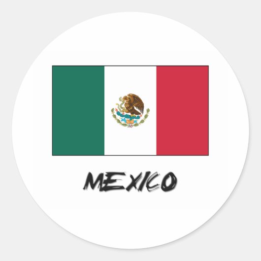 Sticker Rond Drapeau du Mexique (Devant)