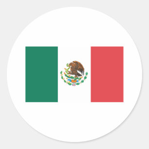 Sticker Rond Drapeau du Mexique