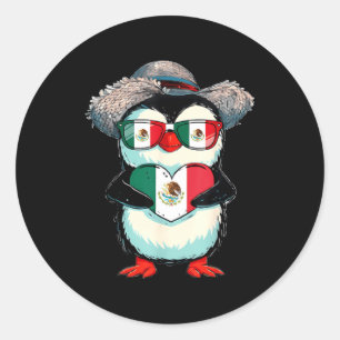Sticker Rond Drapeau du Mexique fierté mexicaine racines mexica