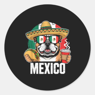 Sticker Rond Drapeau du Mexique Fierté mexicaine Racines mexica