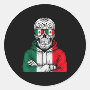 Sticker Rond Drapeau du Mexique fierté mexicaine racines mexica