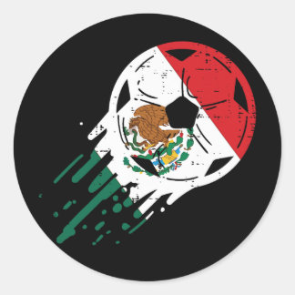 Sticker Rond Drapeau du Mexique Football Ll Foot mexicain Ll Fa