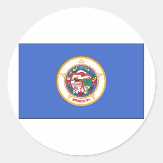 Sticker Rond Drapeau du Minnesota (Devant)