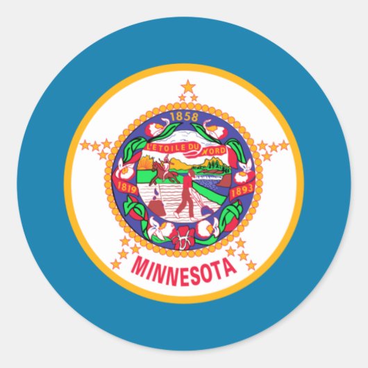 Sticker Rond Drapeau du Minnesota (Devant)