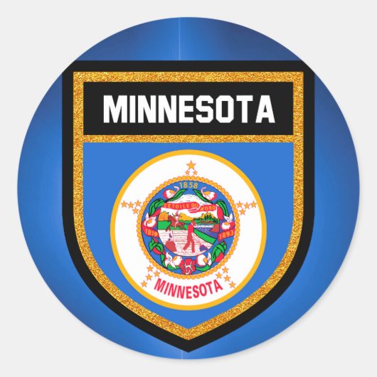 Sticker Rond Drapeau du Minnesota (Devant)