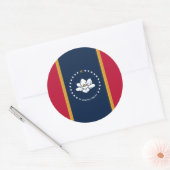 Sticker Rond Drapeau du Mississippi, Drapeau du Mississippi (Enveloppe)