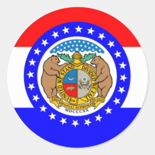 Sticker Rond Drapeau du Missouri