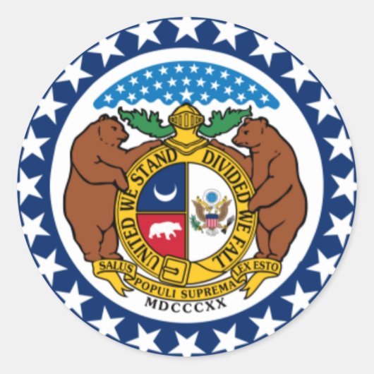 Sticker Rond Drapeau du Missouri (Devant)