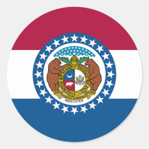 Sticker Rond Drapeau du Missouri