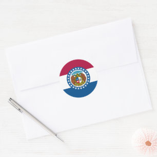 Sticker Rond Drapeau du Missouri États-Unis