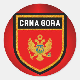 Sticker Rond Drapeau du Monténégro