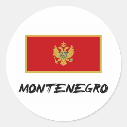 Sticker Rond Drapeau du Monténégro (Devant)