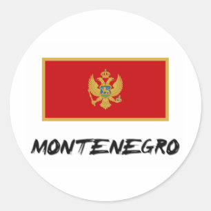 Sticker Rond Drapeau du Monténégro