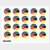 Sticker Rond Drapeau du Mozambique (Feuille)