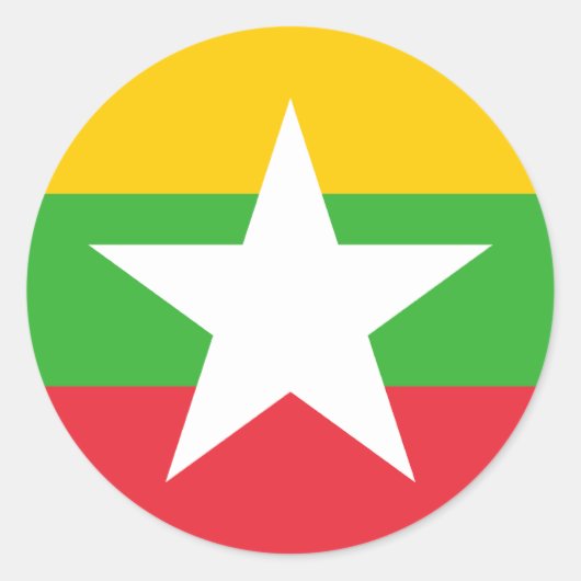 Sticker Rond Drapeau du Myanmar (Devant)