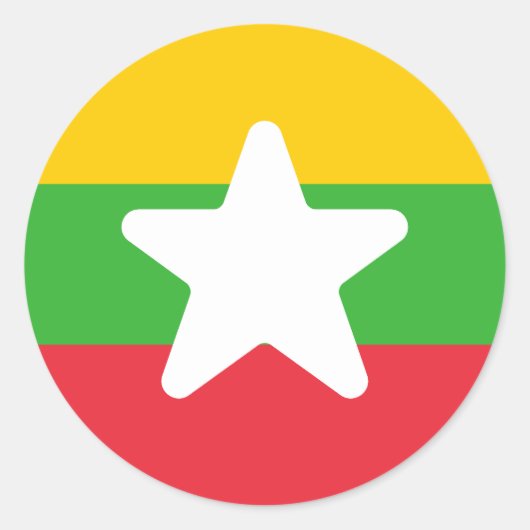 Sticker Rond Drapeau du Myanmar (Devant)