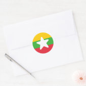 Sticker Rond Drapeau du Myanmar (Enveloppe)