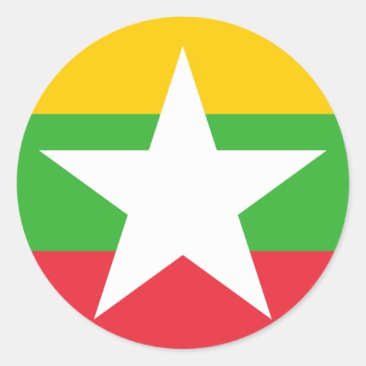 Sticker Rond Drapeau du Myanmar (Devant)