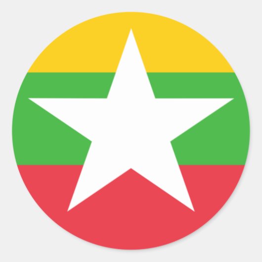 Sticker Rond Drapeau du Myanmar (Devant)