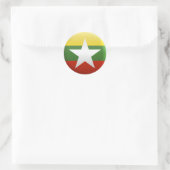 Sticker Rond Drapeau du Myanmar (Sac)