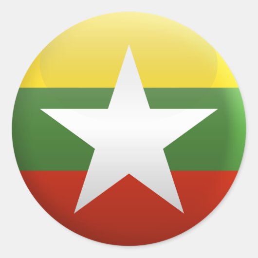 Sticker Rond Drapeau du Myanmar (Devant)