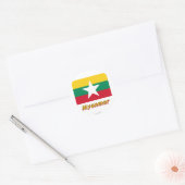 Sticker Rond Drapeau du Myanmar avec nom (Enveloppe)
