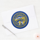 Sticker Rond Drapeau du Nebraskan, drapeau du Nebraska (Enveloppe)