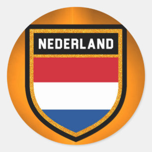 Sticker Rond Drapeau du Nederland