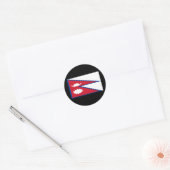 Sticker Rond Drapeau du Népal (Enveloppe)