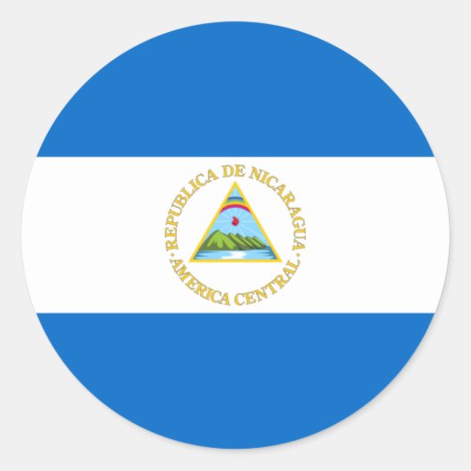 Sticker Rond Drapeau du Nicaragua (Devant)