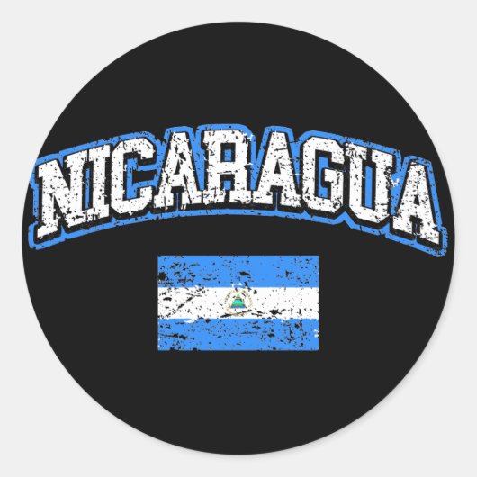 Sticker Rond Drapeau du Nicaragua (Devant)