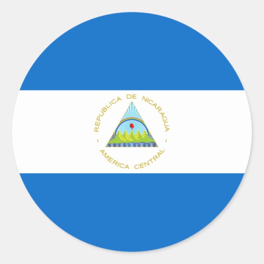 Sticker Rond Drapeau du Nicaragua (Devant)