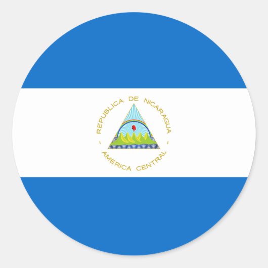 Sticker Rond Drapeau du Nicaragua (Devant)