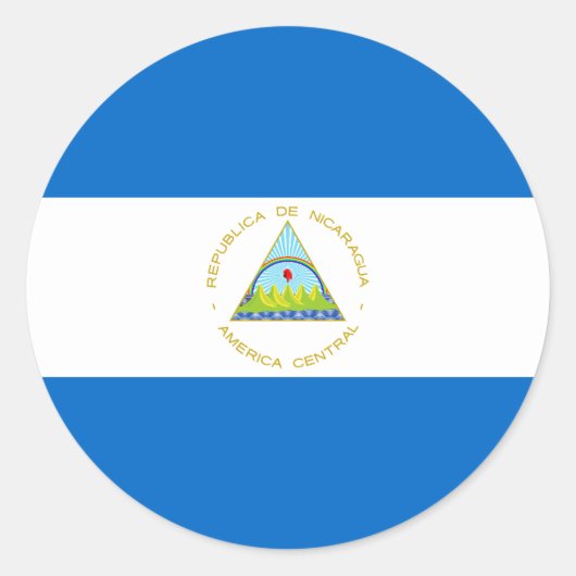 Sticker Rond Drapeau du Nicaragua (Devant)