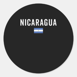 Sticker Rond Drapeau du Nicaragua - Drapeau patriotique