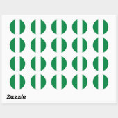 Sticker Rond Drapeau du Nigeria (Feuille)