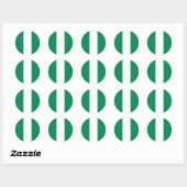 Sticker Rond Drapeau du Nigeria (Feuille)