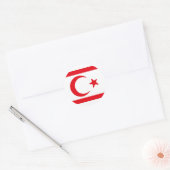 Sticker Rond Drapeau du nord de Chypre (Enveloppe)